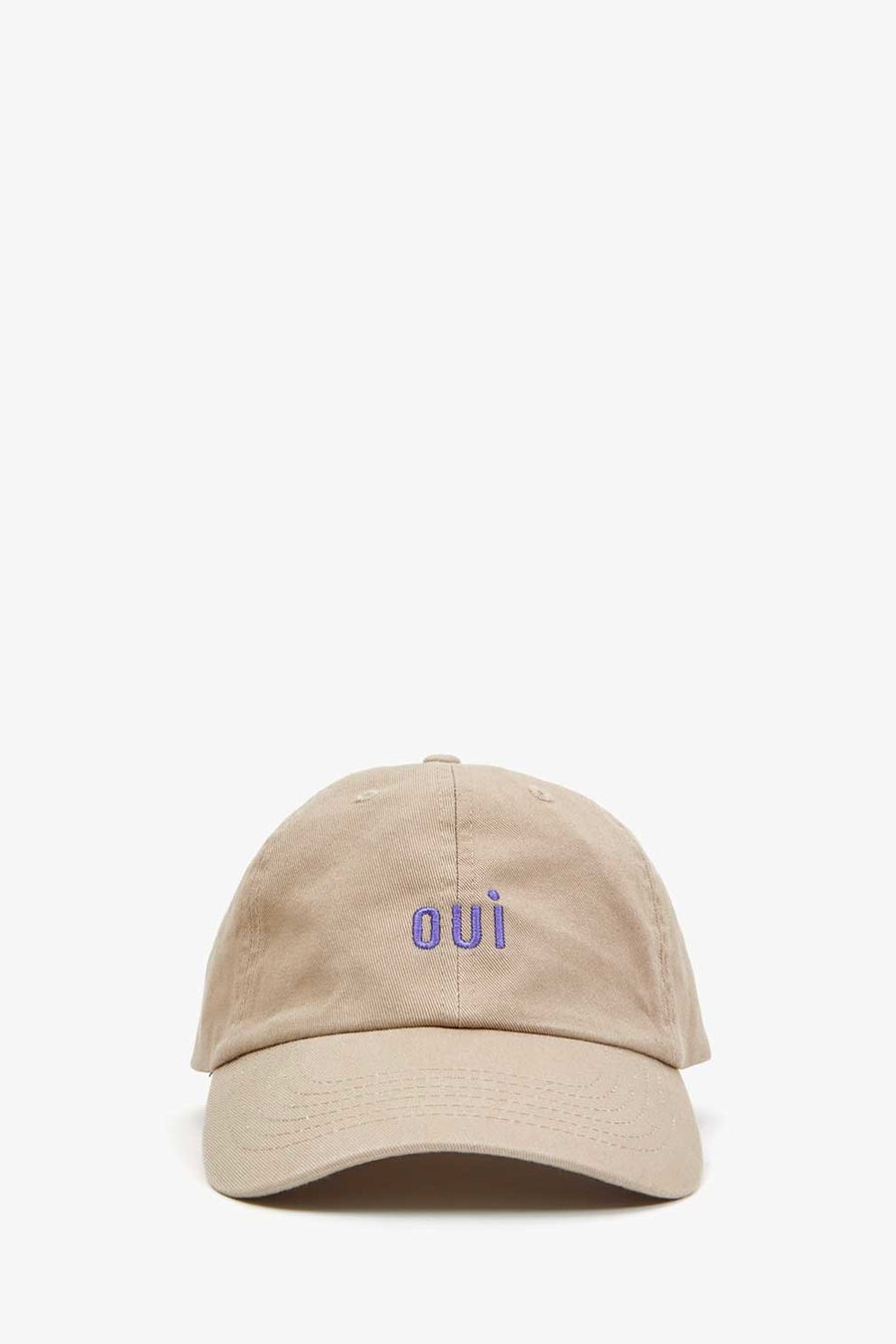 Baseball Hat - Khaki w/ Royal Embroidered Oui