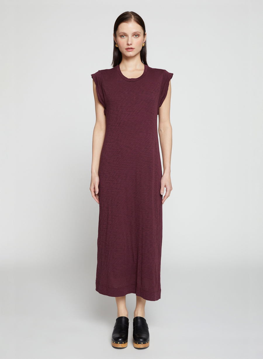 Supima Slub Scooped Hem Midi Dress - New Navy