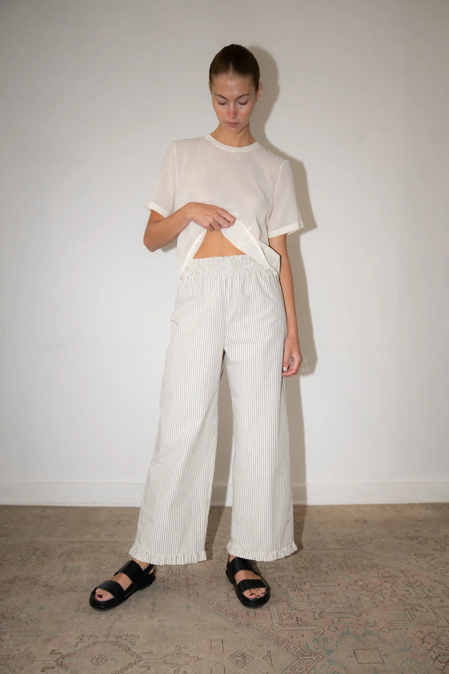Remi Pant - Green Stripe