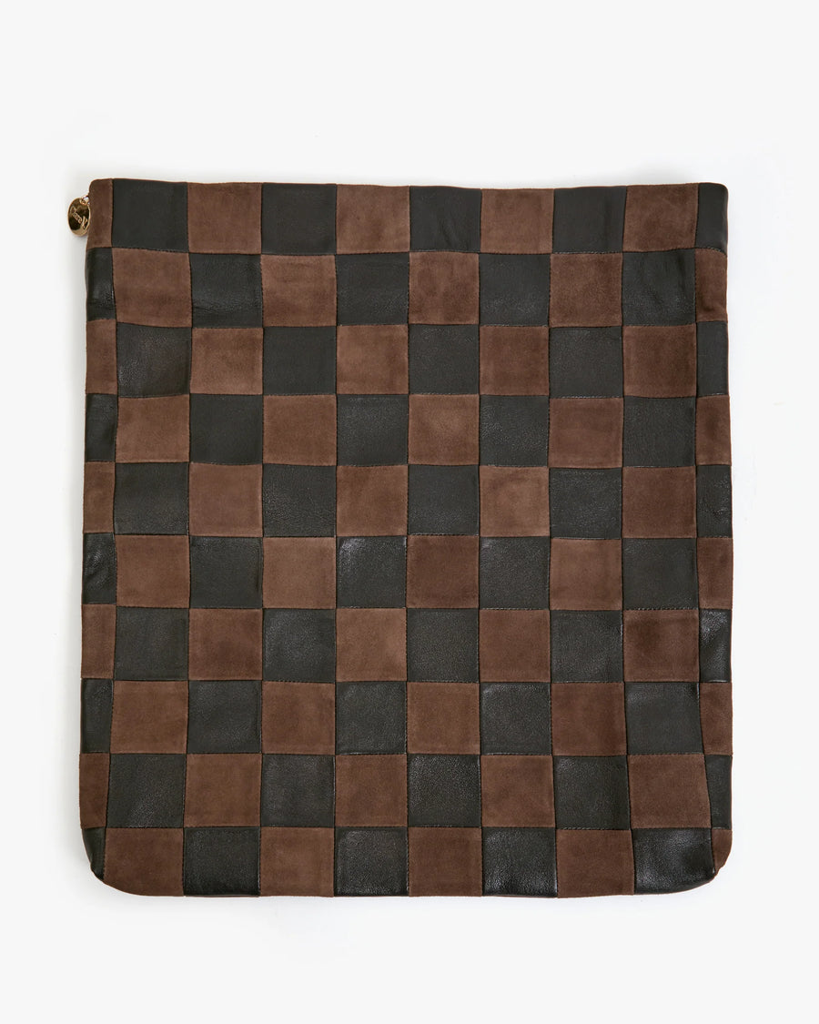 Carryall Clutch - Black/Chocolate Oversized Checker
