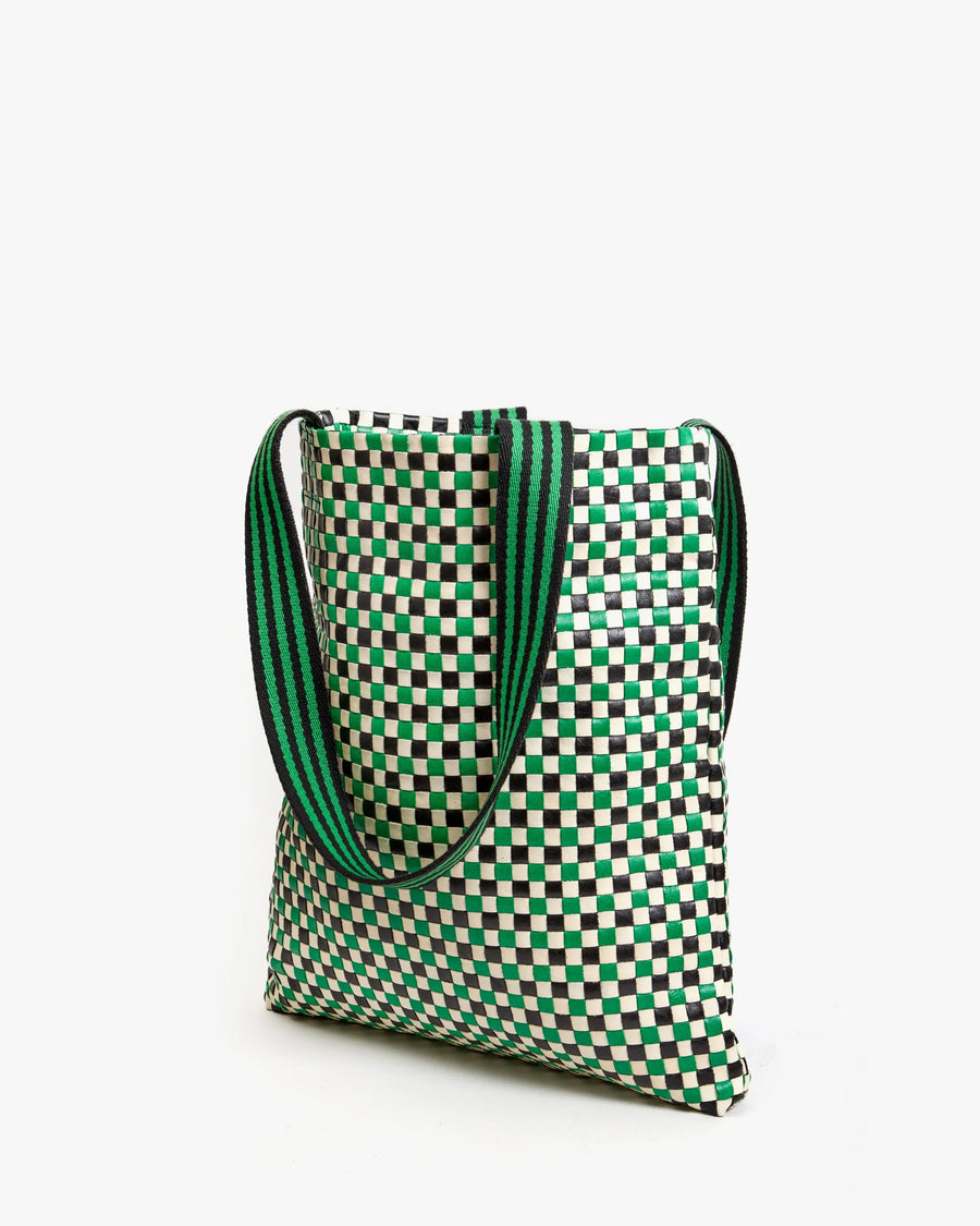 Carryall Tote - Green Apple Multi Woven Checker