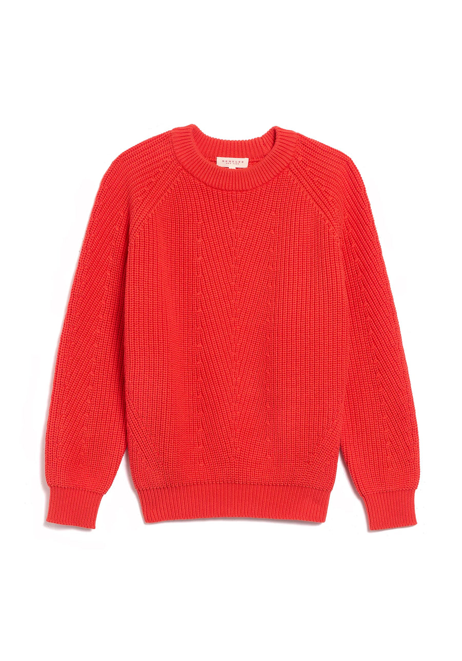 Chelsea Organic Cotton Sweater - Vermillion