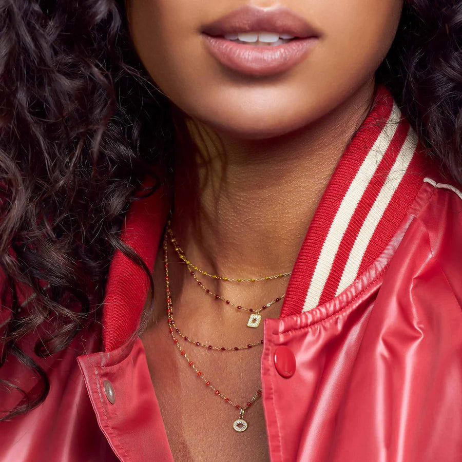 16.5" Classic Gigi Necklace - Cherry + Yellow Gold