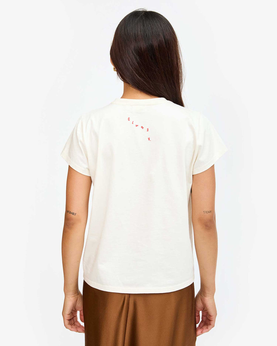 Classic Tee - Cream w/ Bright Poppy Bon Vivant