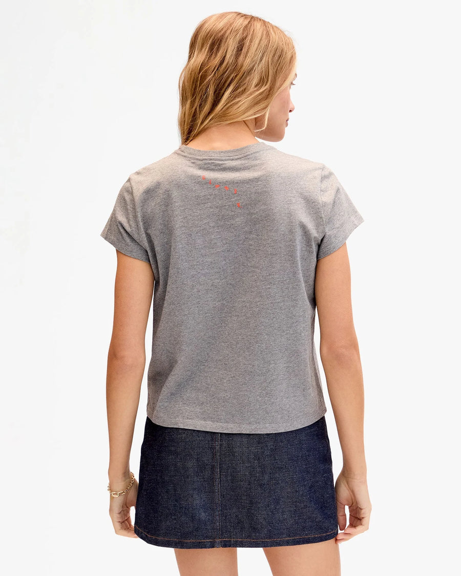 Classic Tee - Grey Melange w/ Safety Orange Block Ciao