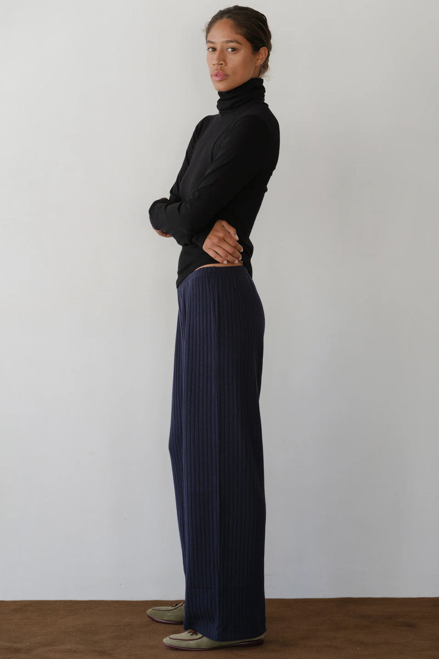 The Sweater Rib Simple Pant - Navy