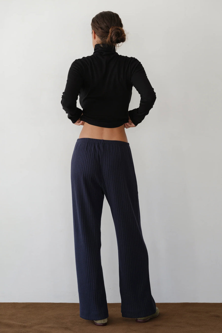 The Sweater Rib Simple Pant - Navy