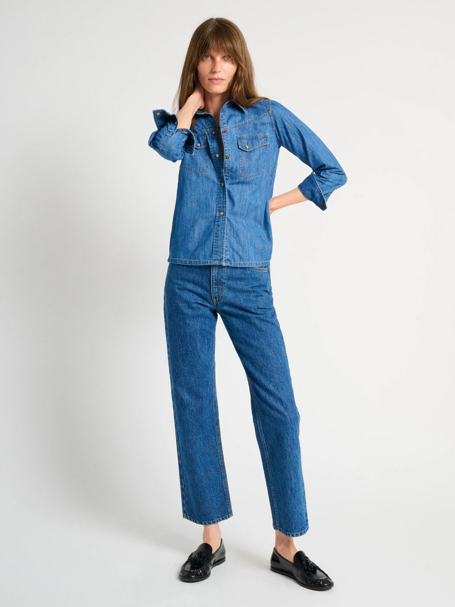 Dona Button Down - Denim - Aegean