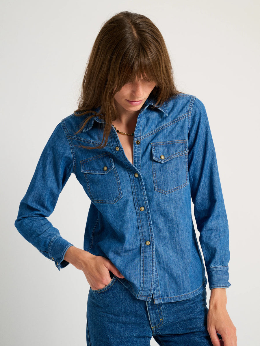 Dona Button Down - Denim - Aegean