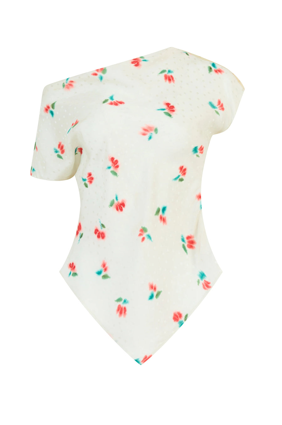 Draped V Tee - Tulip Jacquard