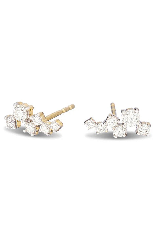 Scattered Diamond Posts - 14K Yellow Gold