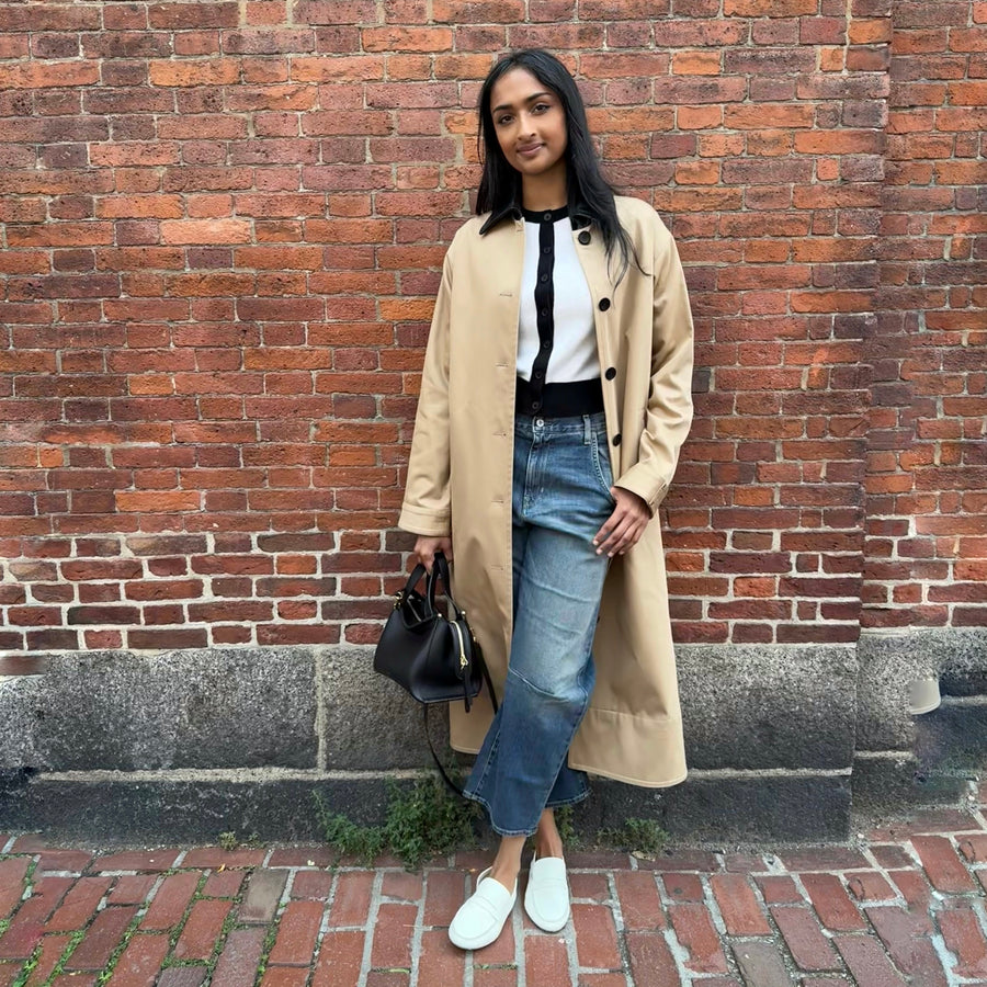 A-Line Swing Coat - Khaki