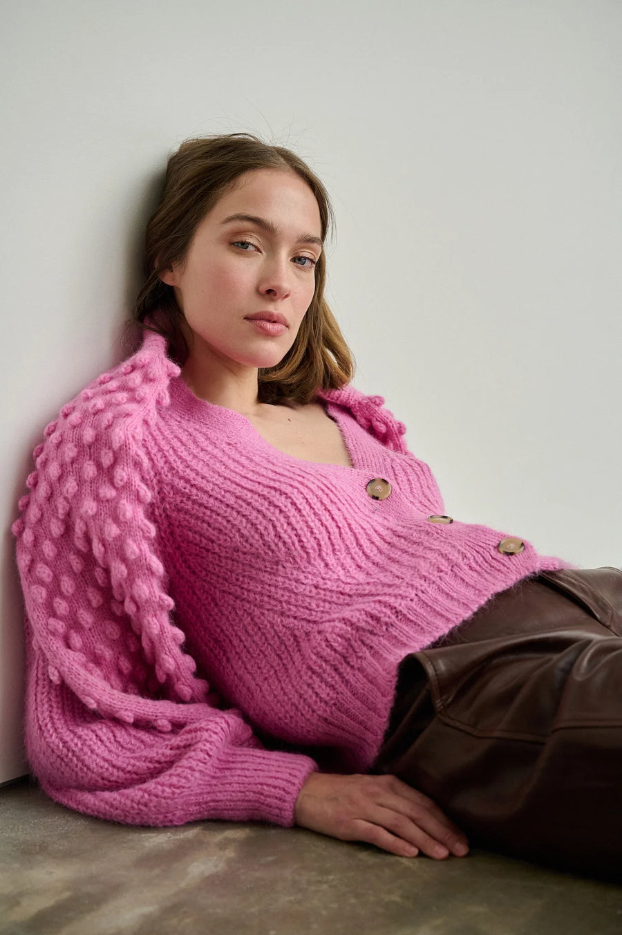 Sara Cardigan - Taffy Pink