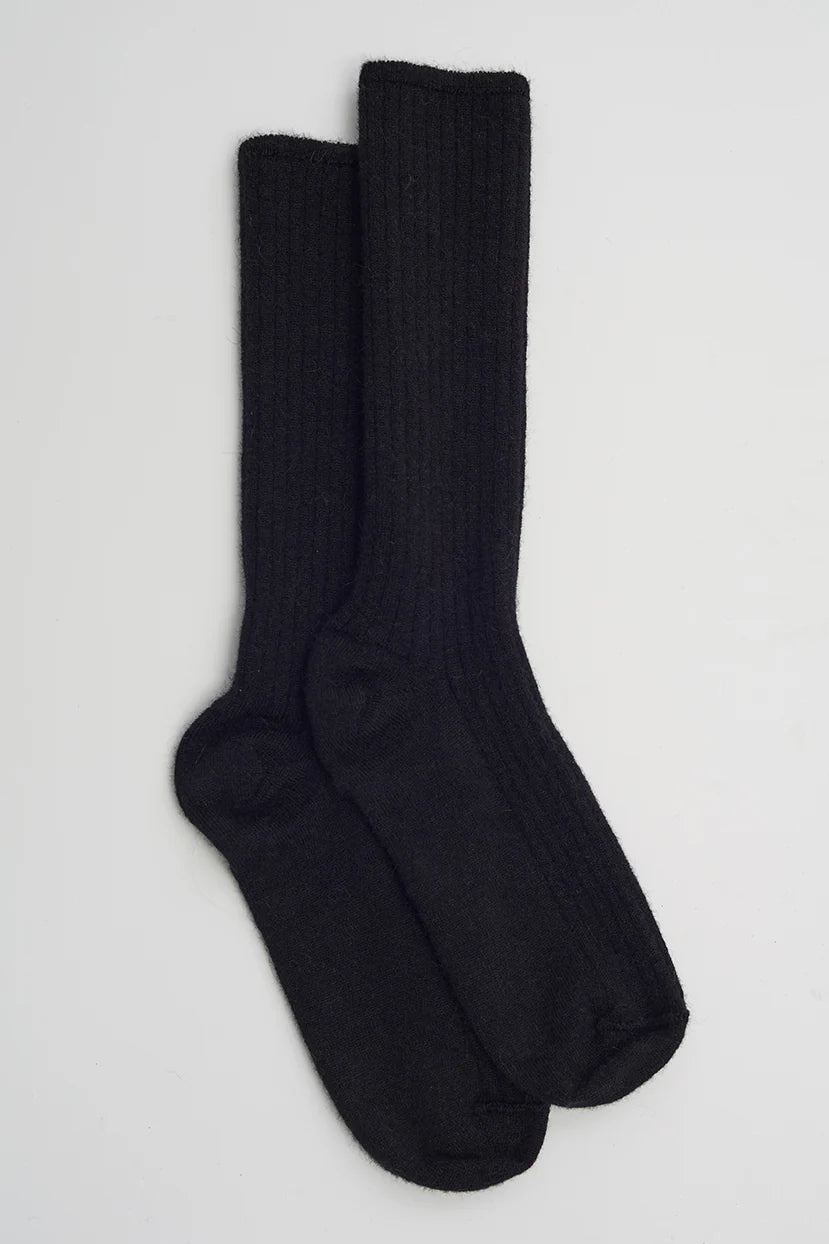 Ali Ribbed Sock - Black