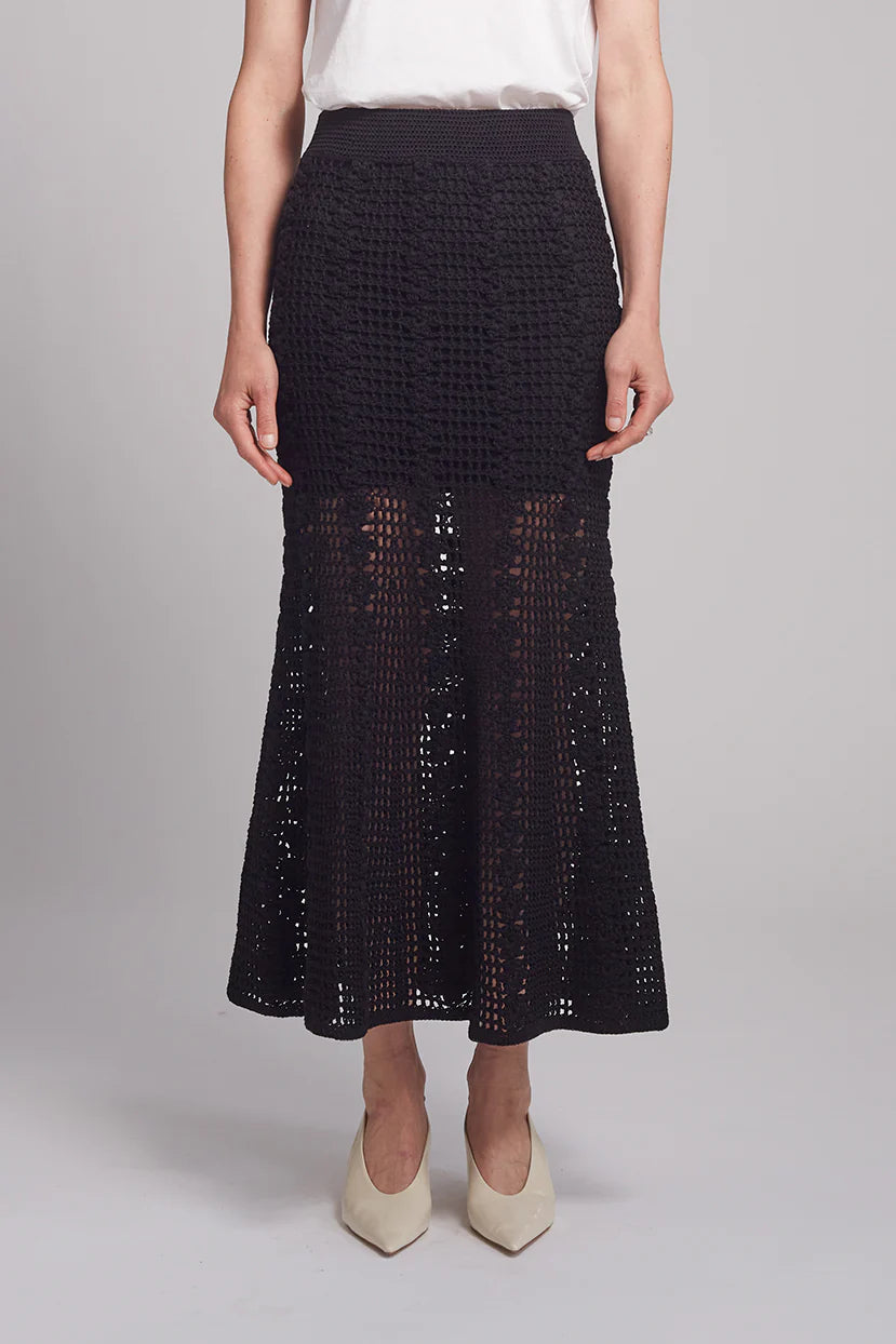 Sia Crochet Skirt - Black