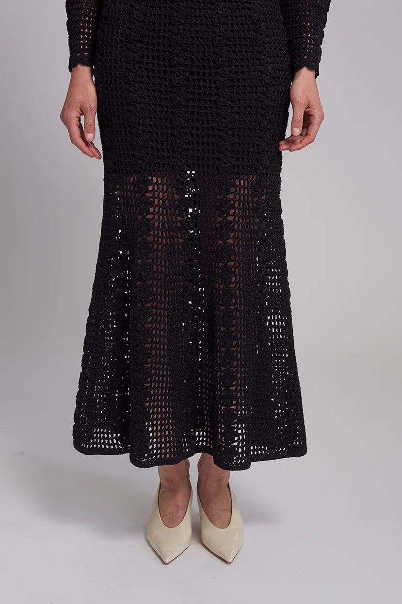 Sia Crochet Skirt - Black