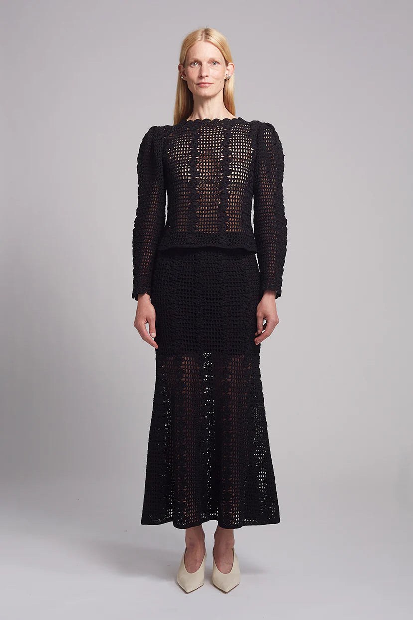 Sia Crochet Skirt - Black