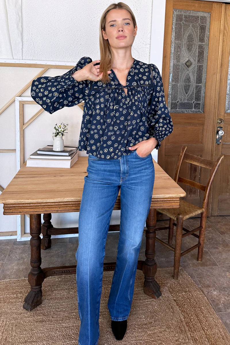 Isla Longsleeve Top 2 - Maritime Daisy Organic