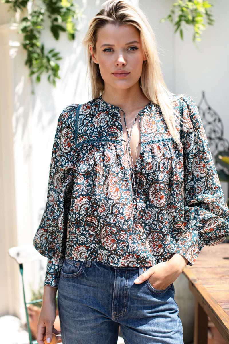 Isla Longsleeve Top - Roma Silk