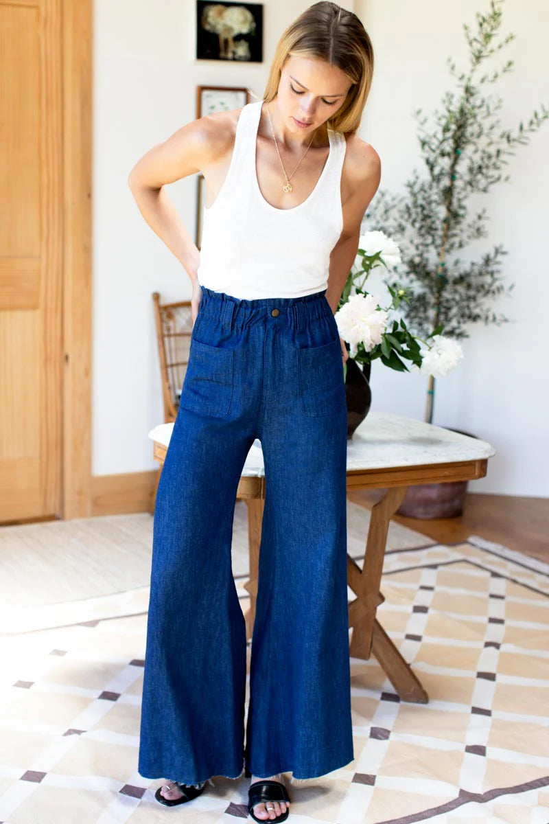 Tulip Wide Leg - Indigo Hemp Organic