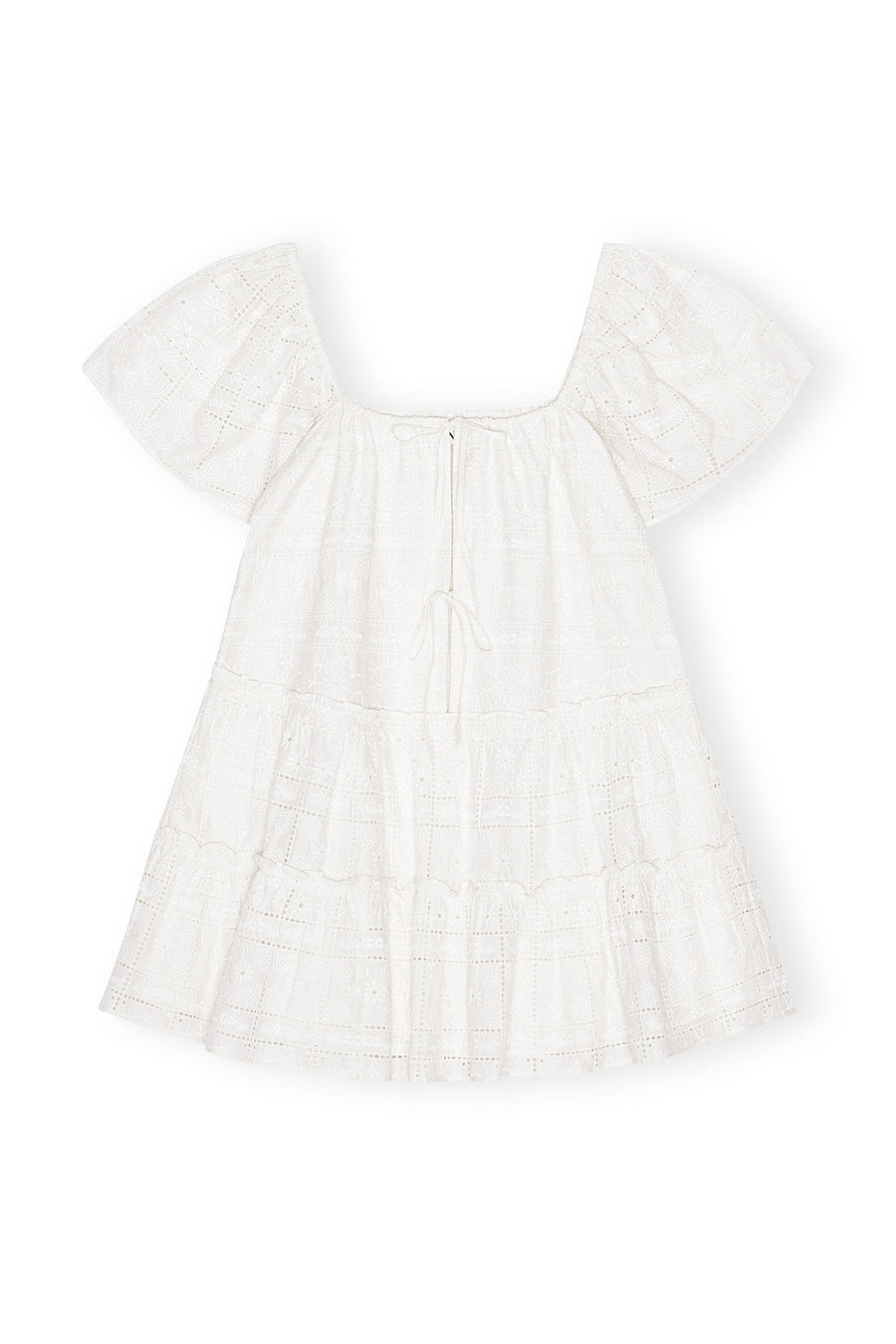 Light Broderie Anglaise Layer Dress - Egret