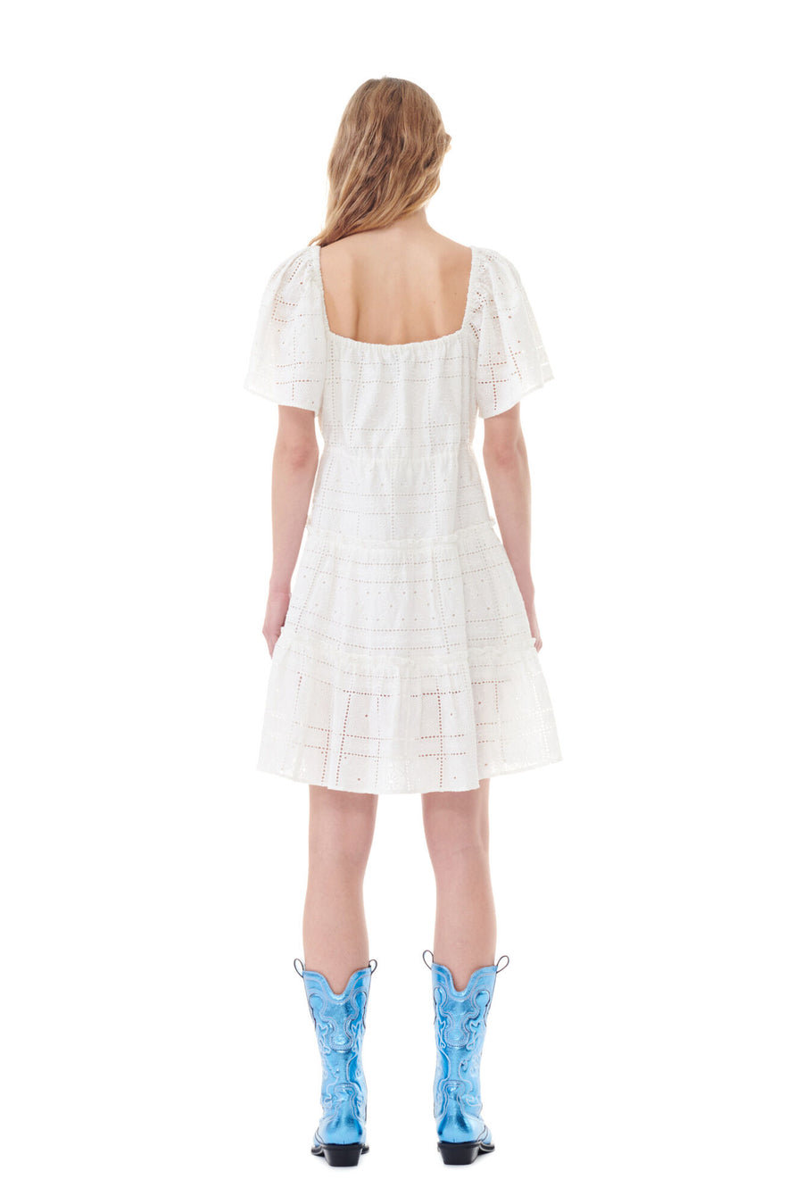 Light Broderie Anglaise Layer Dress - Egret