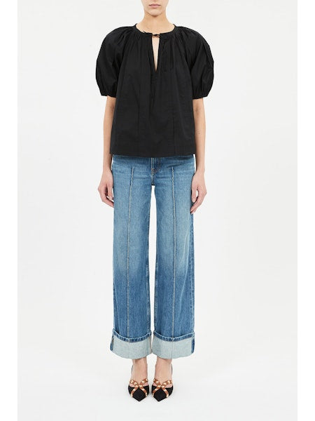 Lilo Short Sleeve Blouse - Noir