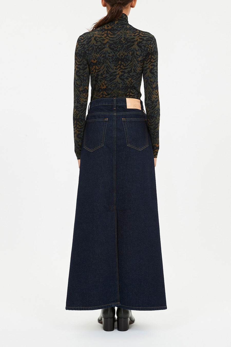 Aurelia Jersey Long Sleeve Turtleneck Top - Jasper