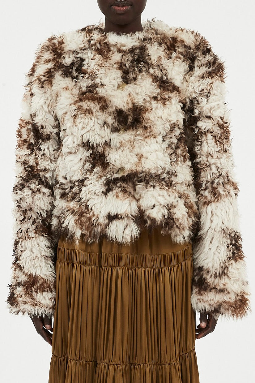 Irina Short Shearling Coat - Pietra