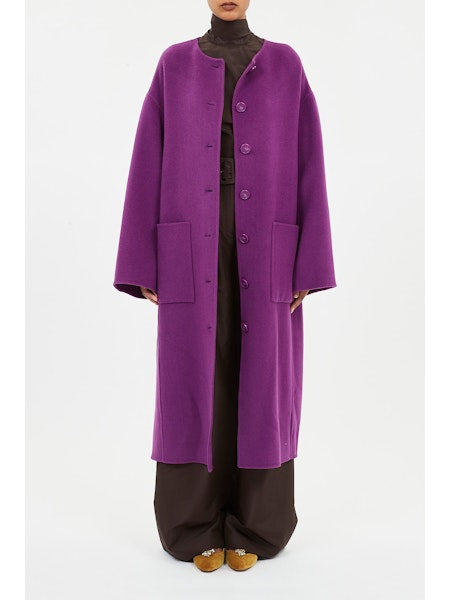 Fernanda Double Faced Wool Coat - Thistle
