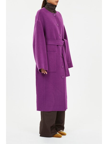 Fernanda Double Faced Wool Coat - Thistle