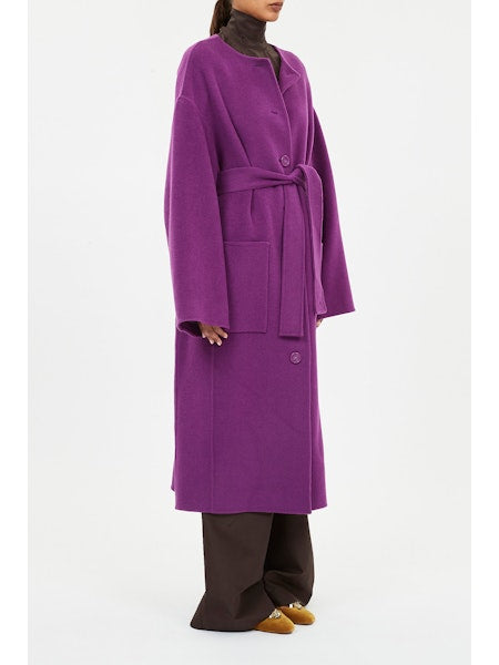 Fernanda Double Faced Wool Coat - Thistle