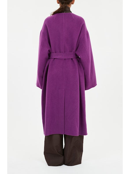 Fernanda Double Faced Wool Coat - Thistle