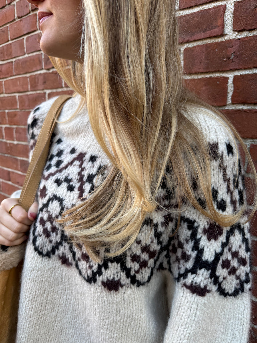 Chrissy Sweater - Beige Melange Fairisle