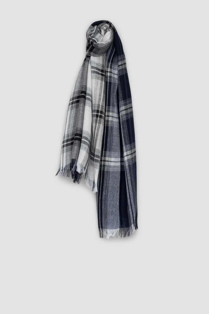 Fiji Hunter Scarf - Black White Navy