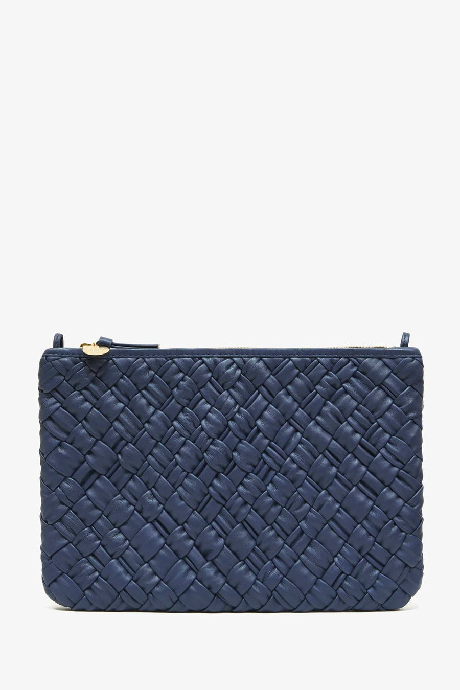 Flat Clutch with Tabs - Bright Navy Puffy Woven