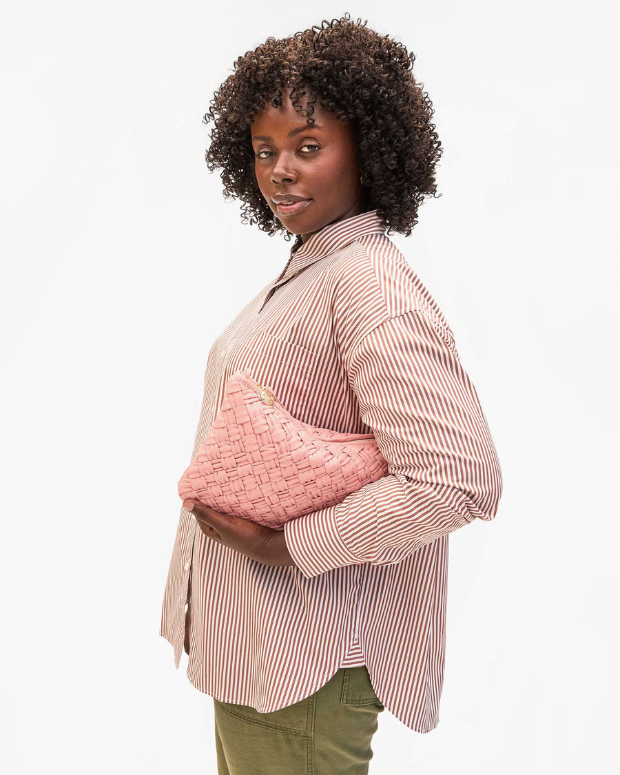 Flat Clutch w/ Tabs - Blush Puffy Woven