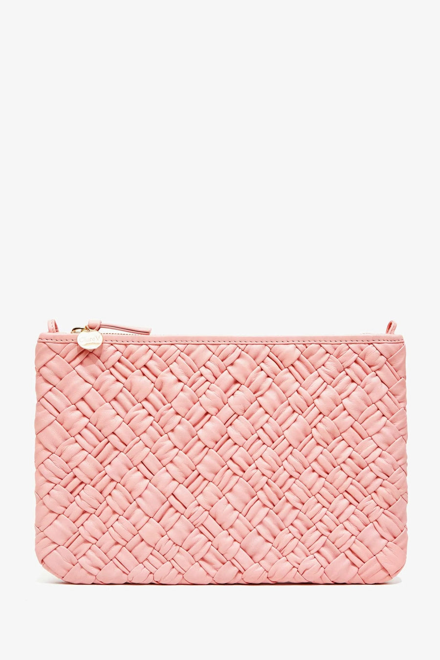 Flat Clutch w/ Tabs - Blush Puffy Woven