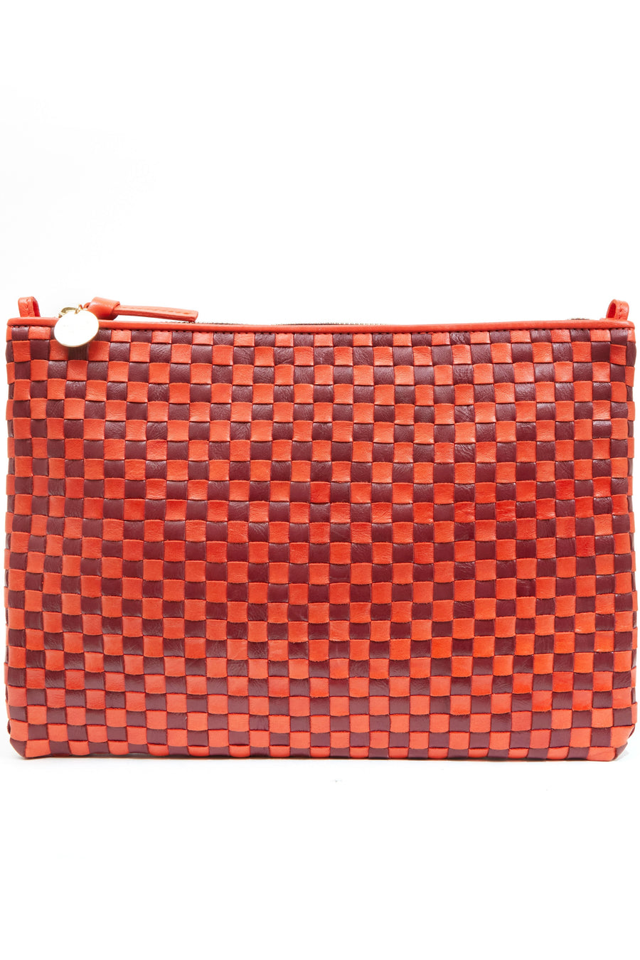 Flat Clutch w/ Tabs - Bright Poppy & Bordeaux