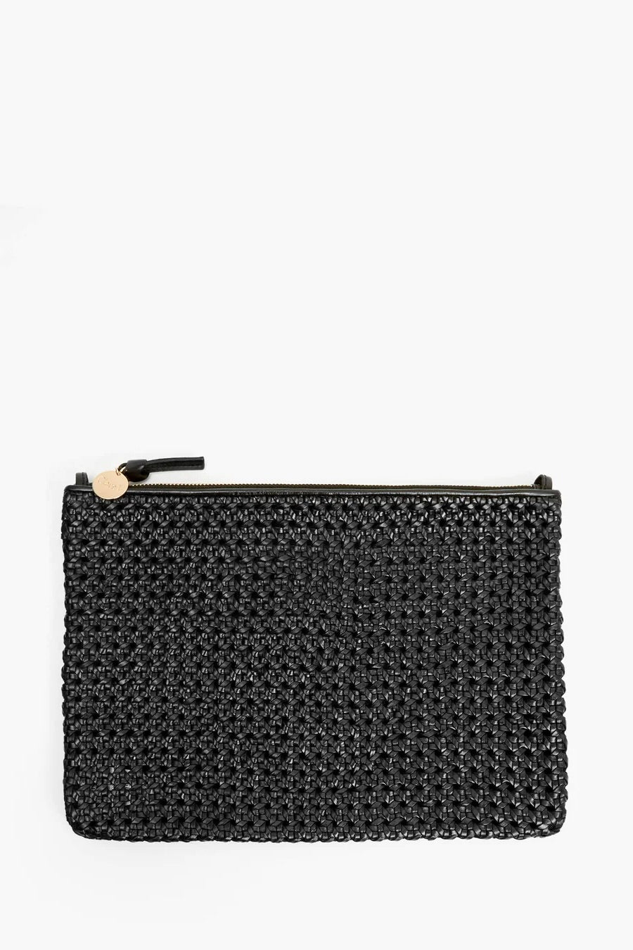 Flat Clutch with Tabs - Black Rattan