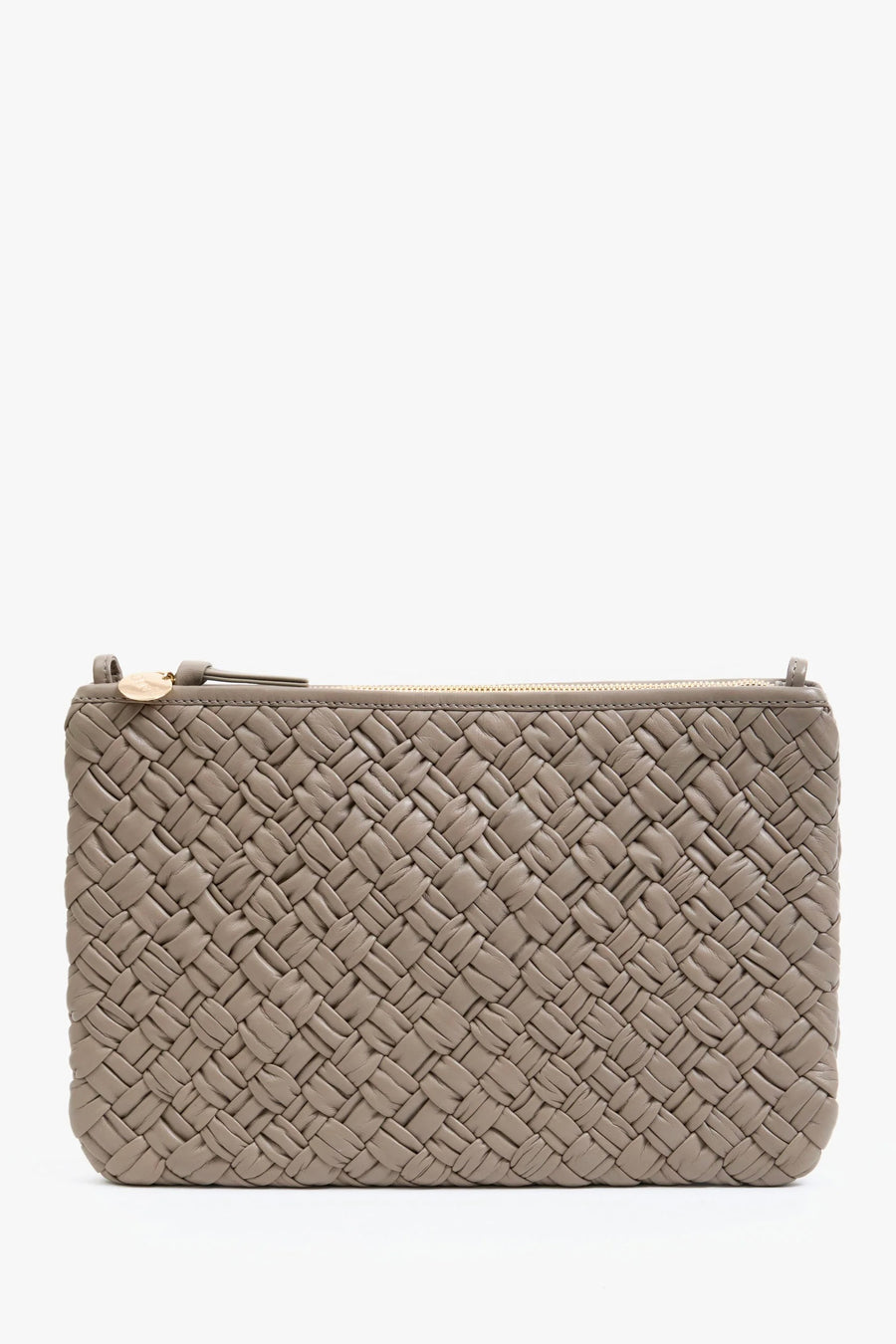 Flat Clutch w/ Tabs - Dove Puffy Woven