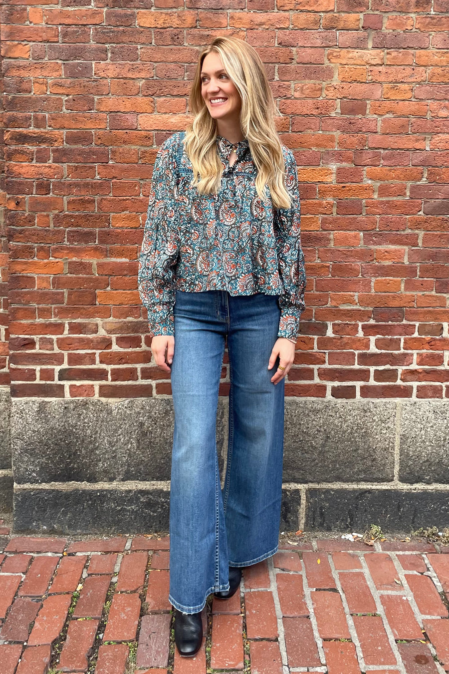 Isla Longsleeve Top - Roma Silk