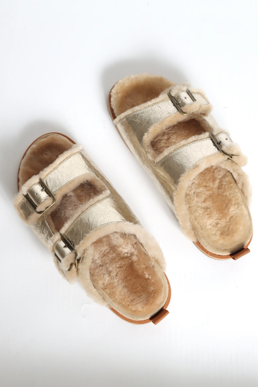 14224_My Shoes - Craquele' Laminated Leather Buckles - Platino