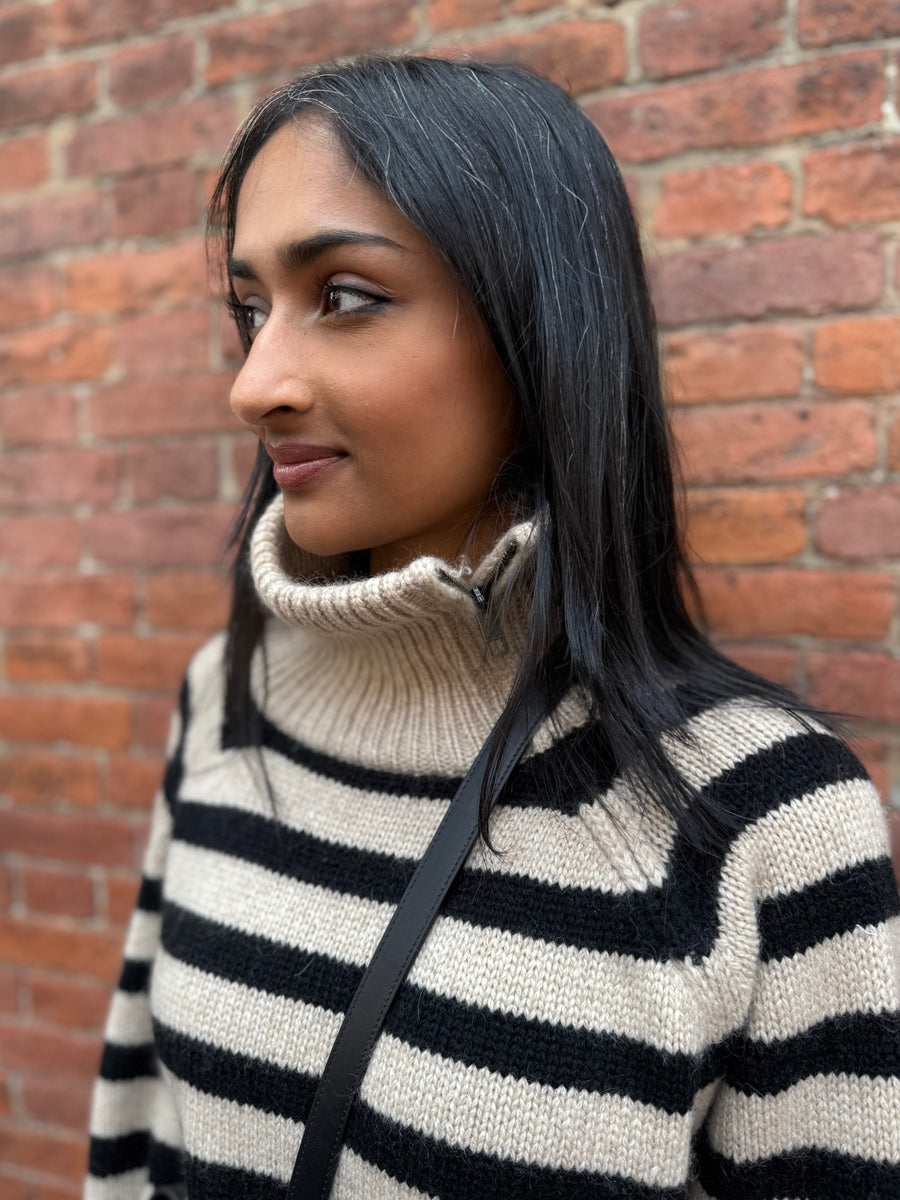 Raelyn Cashmere Sweater - Parchment/Black