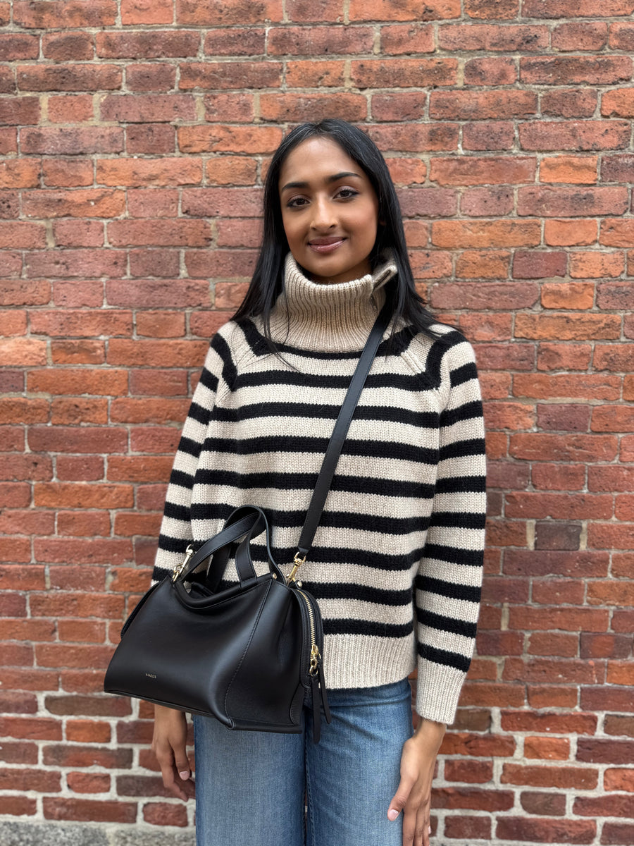 Raelyn Cashmere Sweater - Parchment/Black