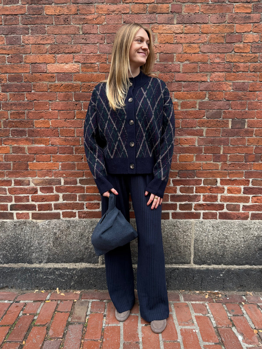 The Sweater Rib Simple Pant - Navy