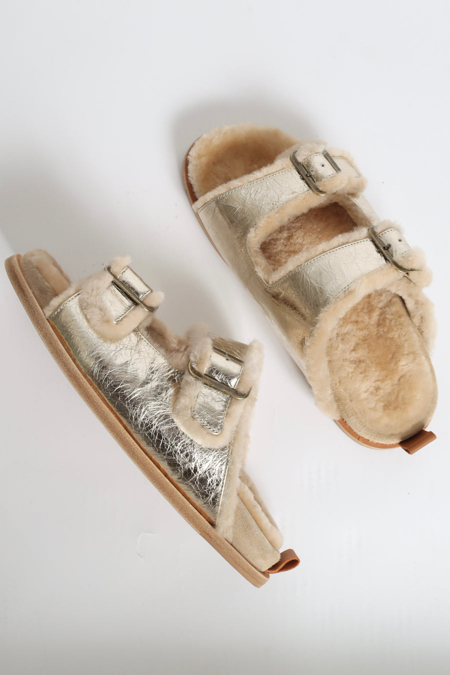 14224_My Shoes - Craquele' Laminated Leather Buckles - Platino