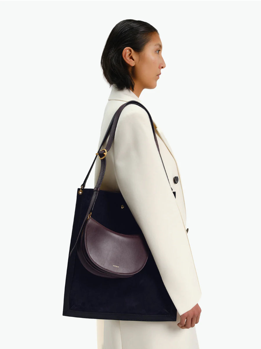 Penny Tote - Orion Blue Suede/Black