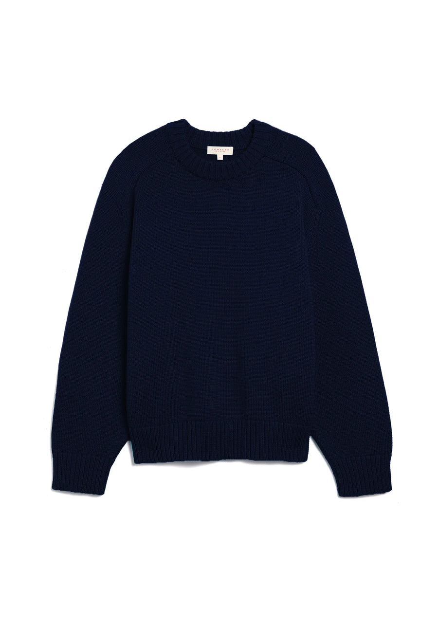 Haruhi Cotton Sweater - Navy