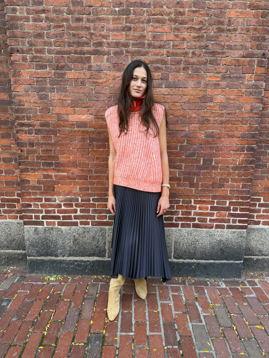 Er Bi-Color Sleeveless Top - Orange